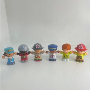 Fisher-Price Little People Multicolor Rescue/ Drivers / Pilots- Set of 6
